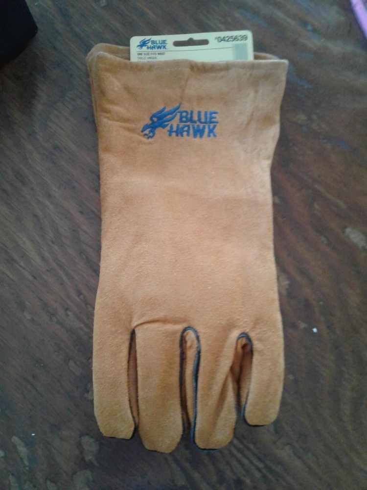 BLUE HAWK LEATHER WELDING GLOVES, New