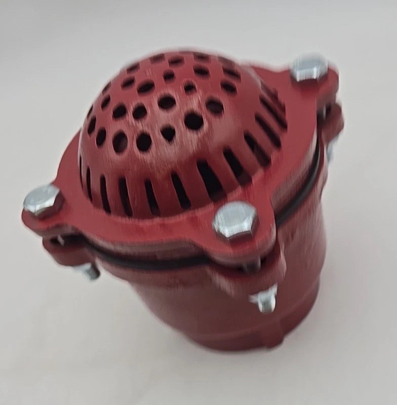 CAST IRON THREADED FOOT VALVE 3  1/4" Red