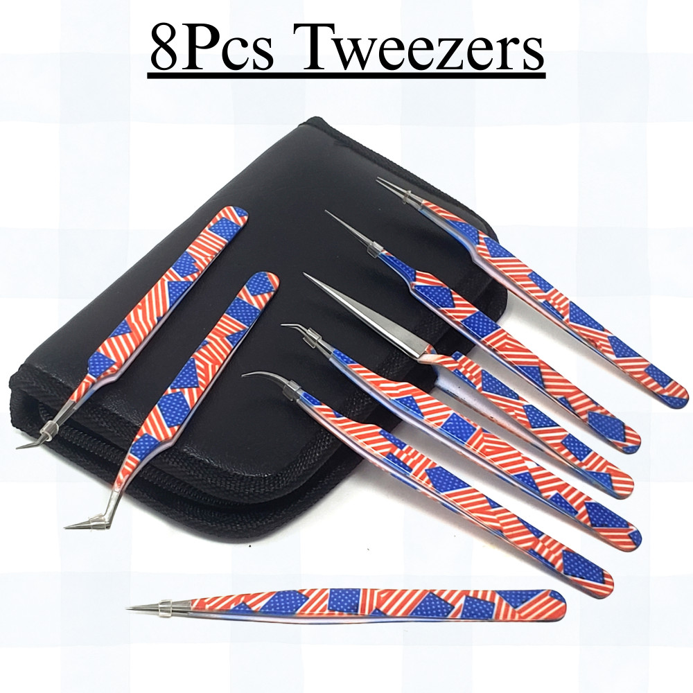 Multi-Purpose 8Pcs Craft Tweezers for Model Kit Beads Tiny Pieces & DIY Projects