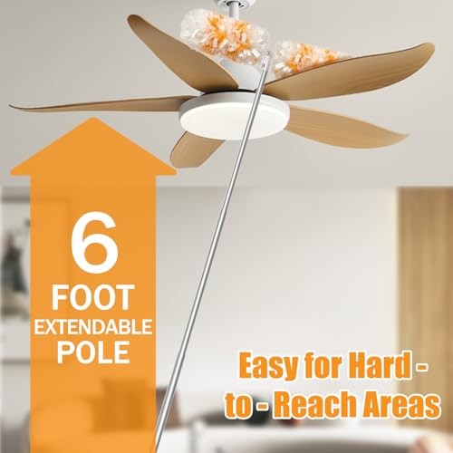 ,Compatible with 6ft Extendable Duster Handle with 5 Refills