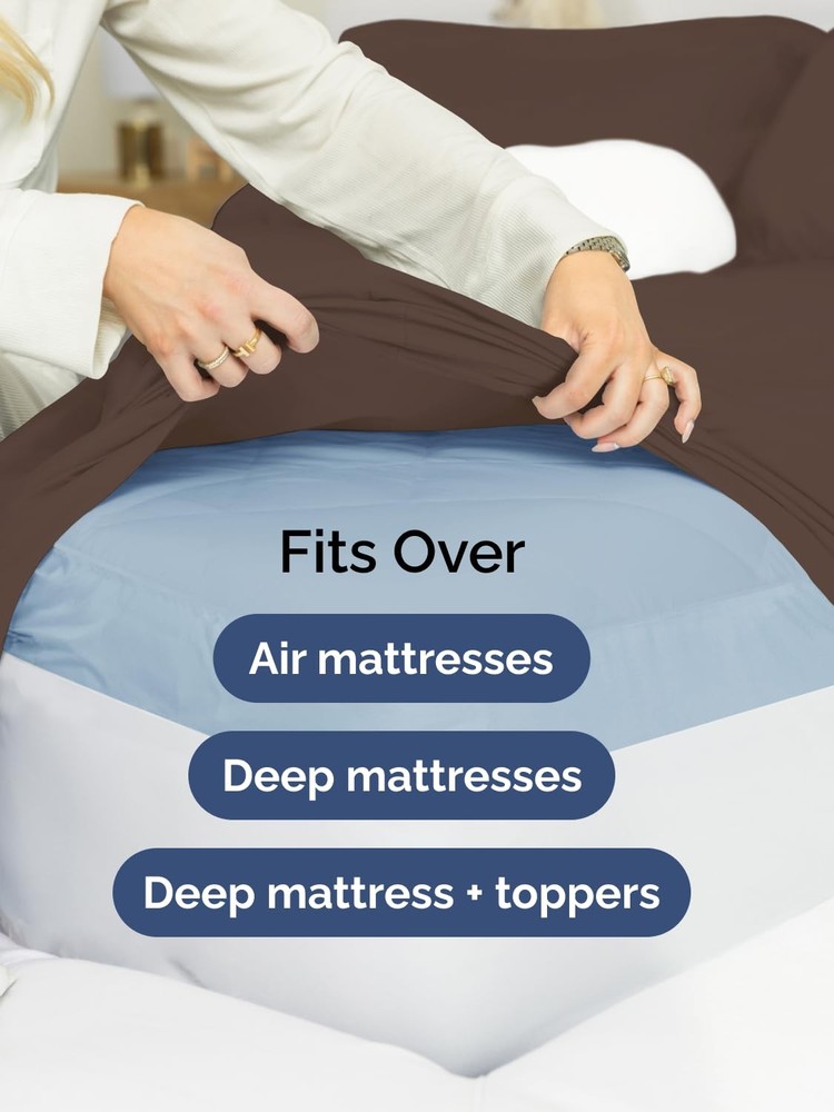 Extra Deep Twin Fitted Sheet - Hotel Luxury Single Fitted Sheet Only - Easily...