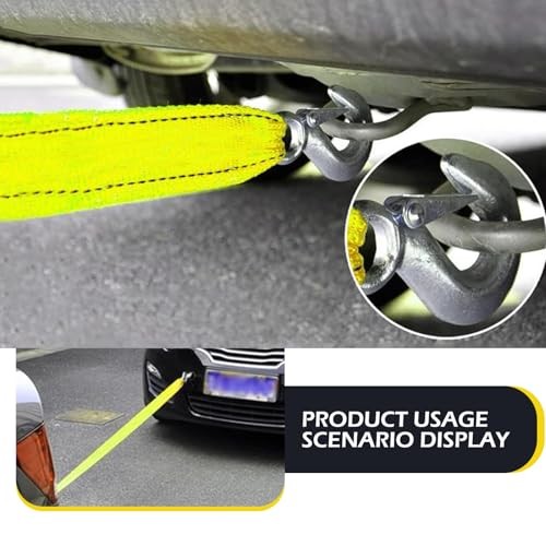 Car Towing Rope, Double-layer Thickened Nylon Towing Strap with U-shaped Hook,