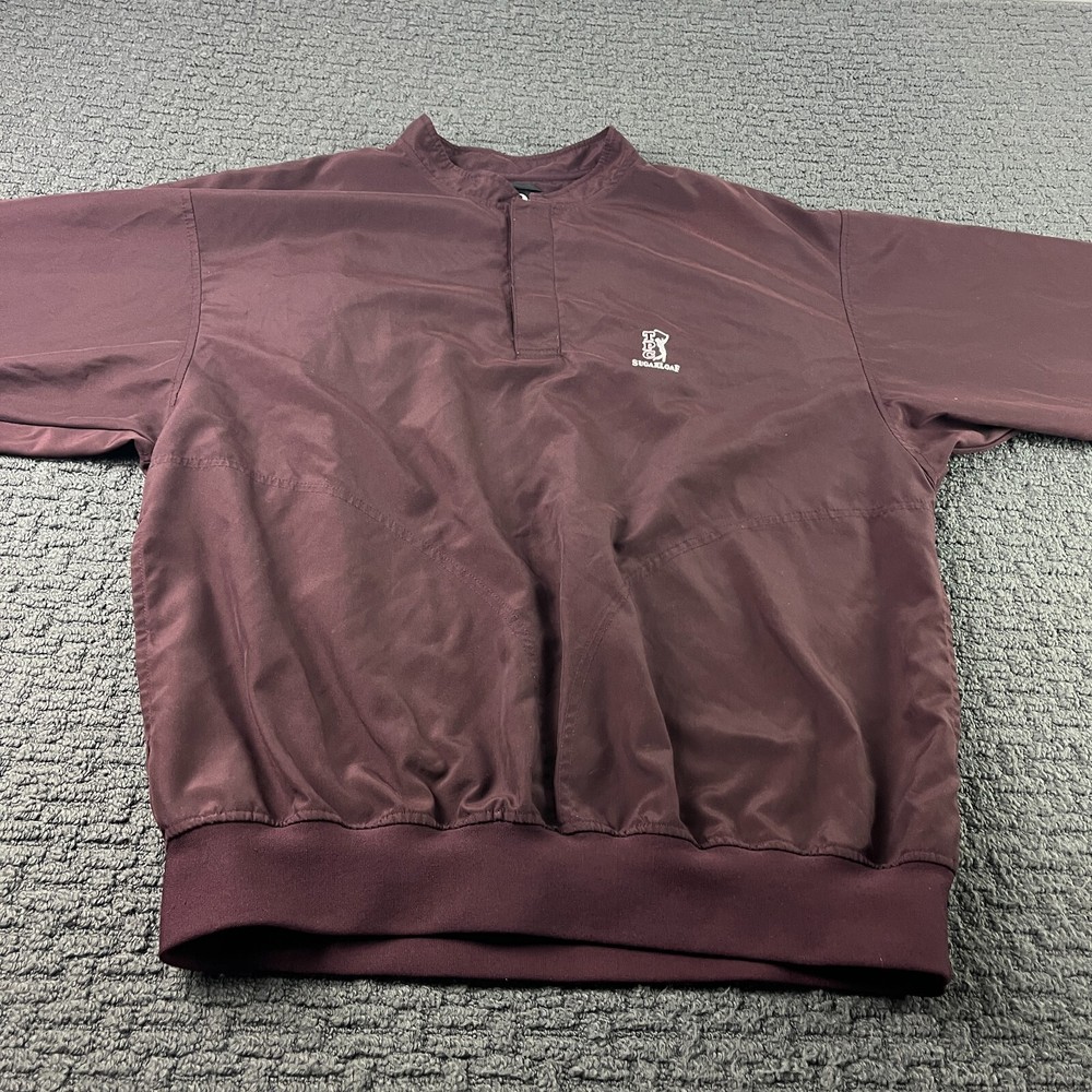Zero Restriction Jacket Mens L Burgundy Red Windbreaker Golf Outerwear Pullover