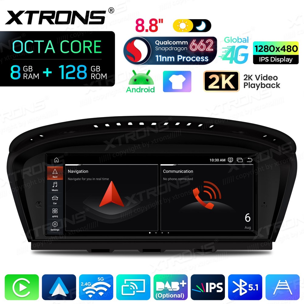 Display Screen for BMW E60/E61/E90/E91/E92/E93 CIC Android 14 8+128G CarPlay 4G