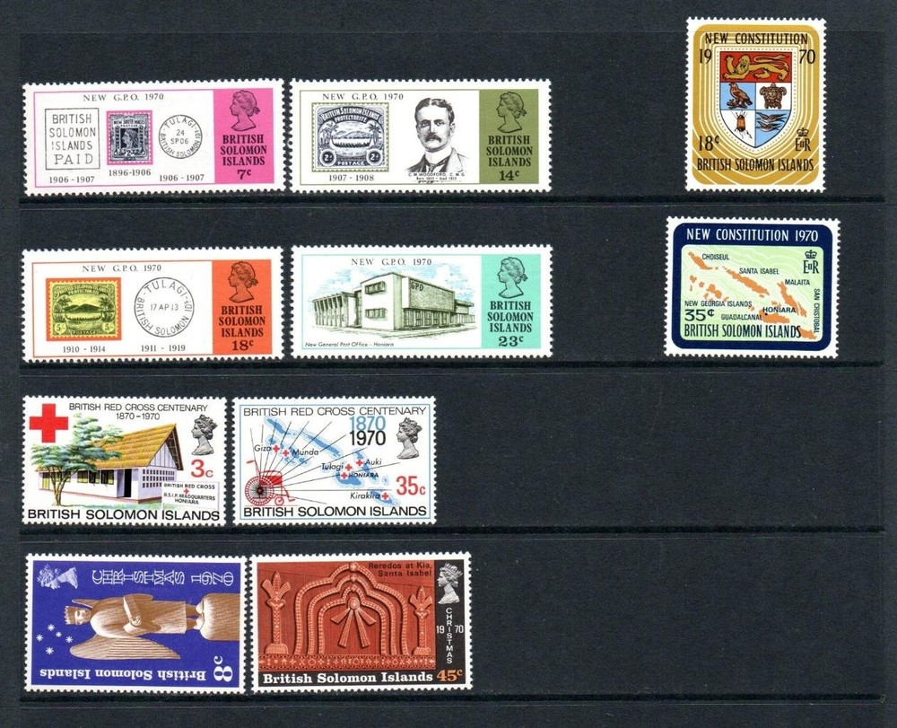 BRITISH SOLOMON ISLS MNH 1970 COMPLETE YEAR SETS
