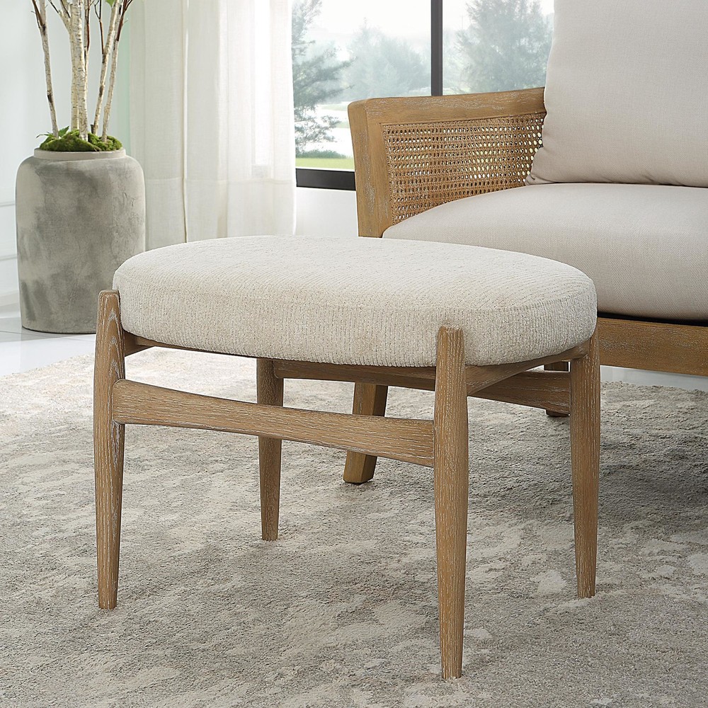 Uttermost 23736 Acrobat 25"W Hardwood Framed Polyester Bench - White