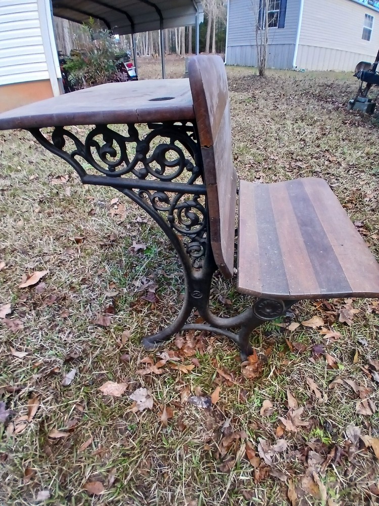 ANTIQUE 1881 Folding School Desk God Condition