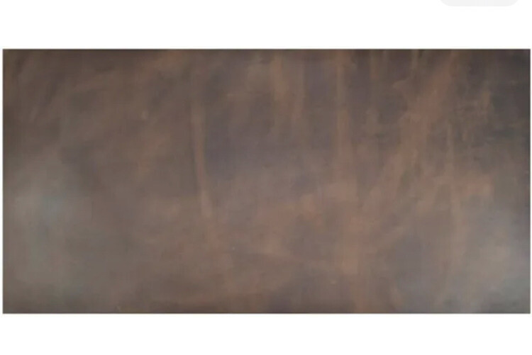 Crazyhorse Brown Pull Up 8/9 oz 12"x45”Full Grain Leather Distressed Panel