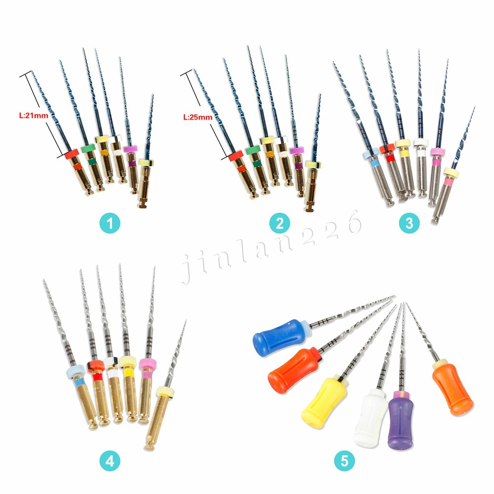 6pcs  Endo Root Canal Super Rotary File Heat Activation Engine/Hand Use