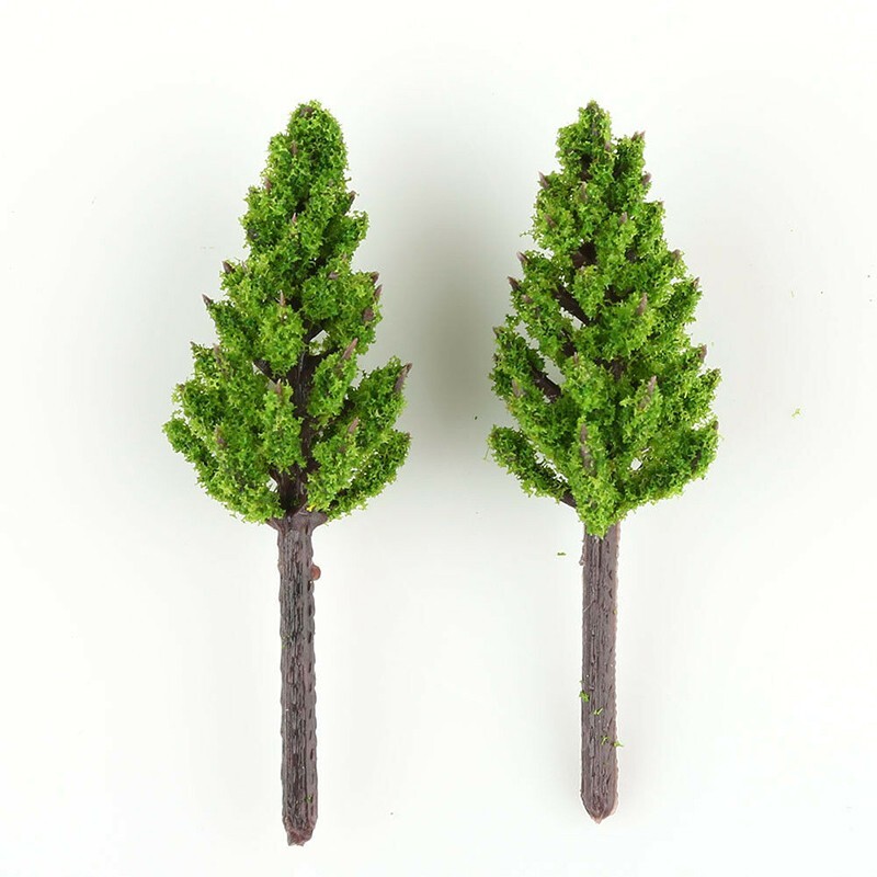 100pcs Mini Lifelike Props Model Trees Simulation Train Street Scenery Layout