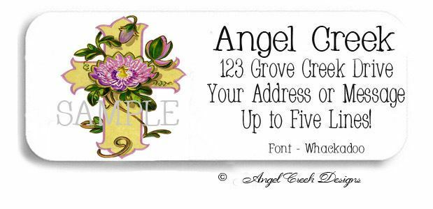 Cross Communion Baptism Christening Personalized Return Address Labels