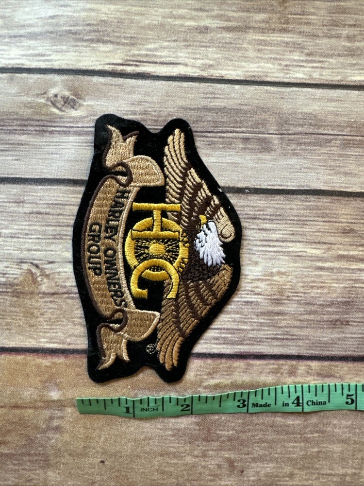 HARLEY OWNERS GROUP PATCH. USED. GOOD CONDITION - ABOUT 4.5 INCHES