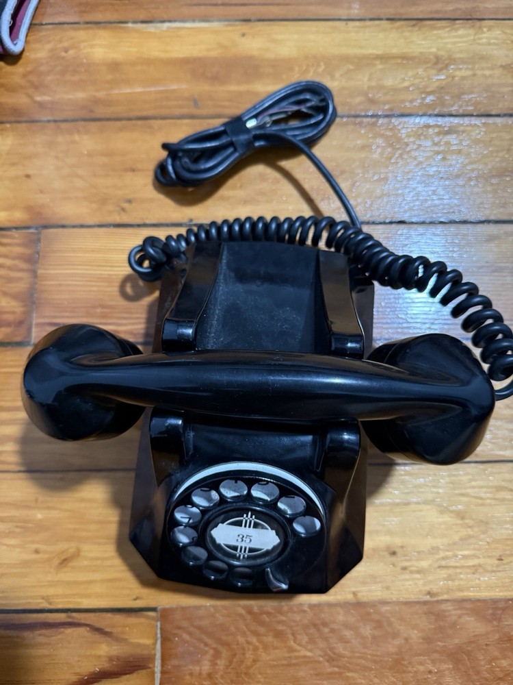 Rotary Phone Black Vintage Unknown Working Condition