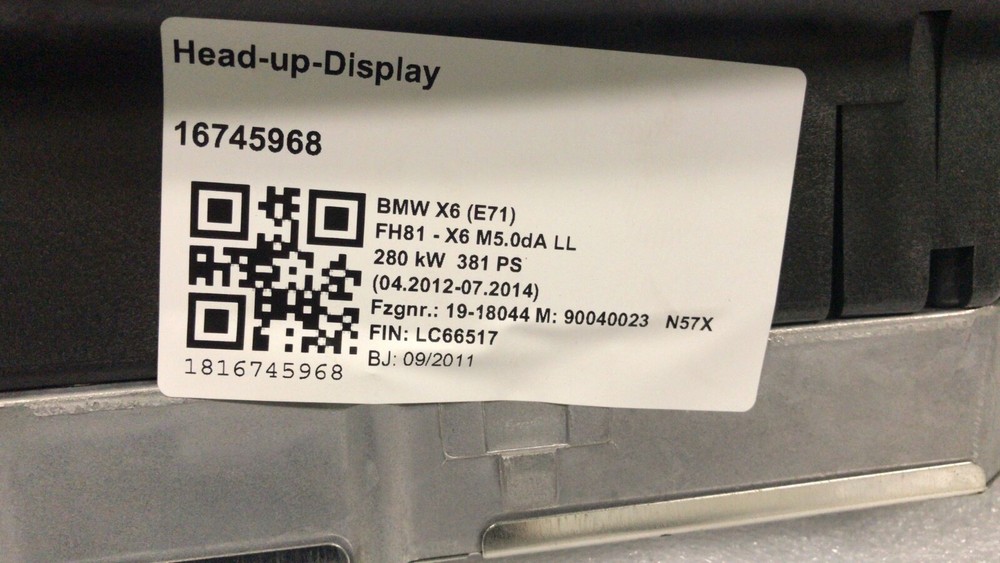 Bmw X6 E71 Head-up Display OEM 9262183