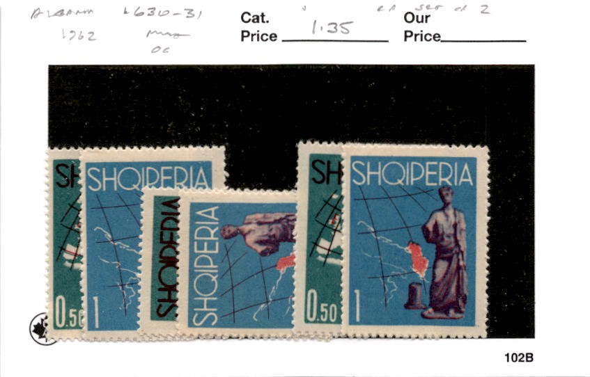 Albania, Postage Stamp, #630-631 (3 Ea) Mint Hinged, 1962 Map (AB)