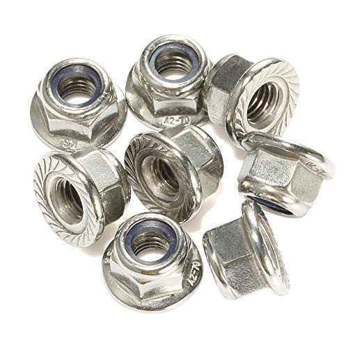Serrated Flange Nylon Insert Lock Nuts Flanged Locknuts, 304 M8-1.25 10