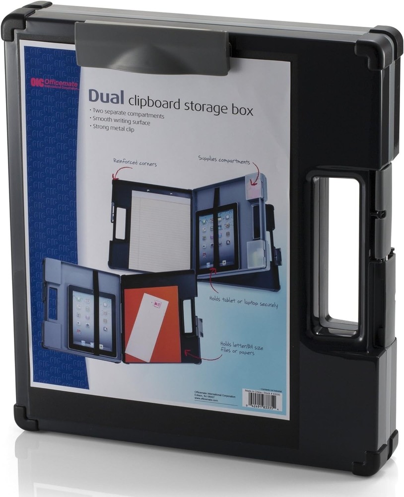 Versatile Dual-Sided Clipboard Storage for A4 & Letter Sizes - Durable Plastic