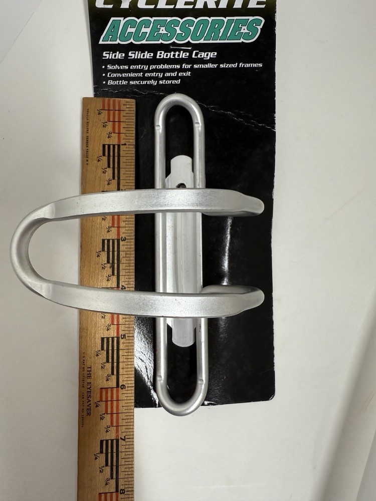 Side Slide Bottle Cage RIGHT or LEFT Side Loading Silver Bicycle Cyclerite NEW