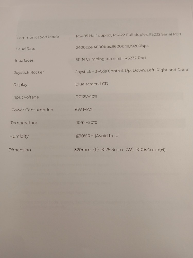 RS-Controller PTZ Camera Joystick Controller Via RS232,RS422 and RS485.