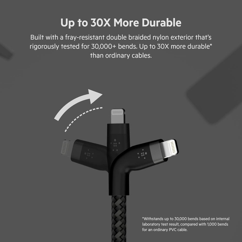 Belkin BoostCharge USB C to LTG BRAID SIL 3M - Black