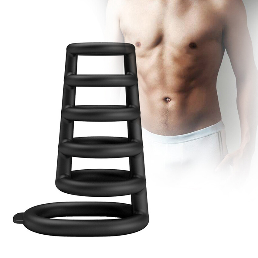 Penis Extender Enlarger Sleeve Ring Reusable Condom Delay Ejaculation for Men
