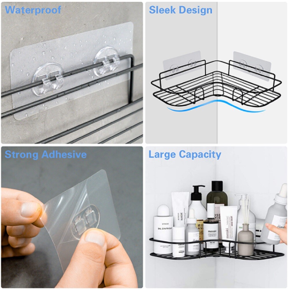 Triangular Corner Shower Caddy - Bath Storage Organizer Shelf, Bathroom Holder