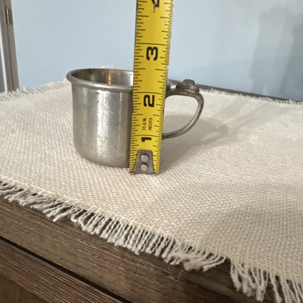 Pewter Baby Cup With Car On The Handle