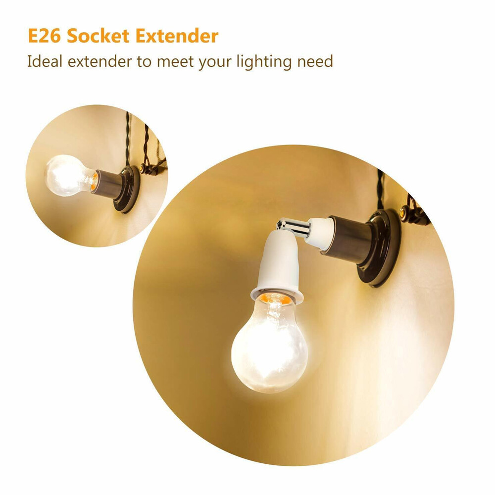 E26/E27 Light Socket Extender 4.5 " Extension adjustable vertical 90° Horizontal