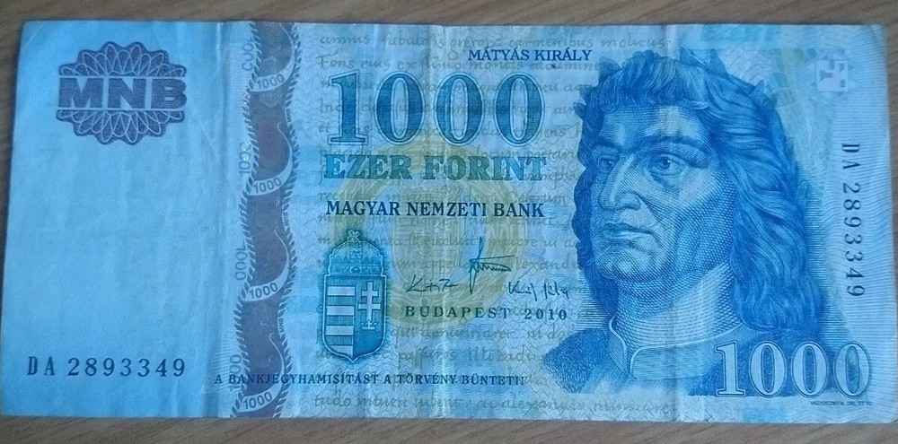 1000 Forint Hungarian Note 2010