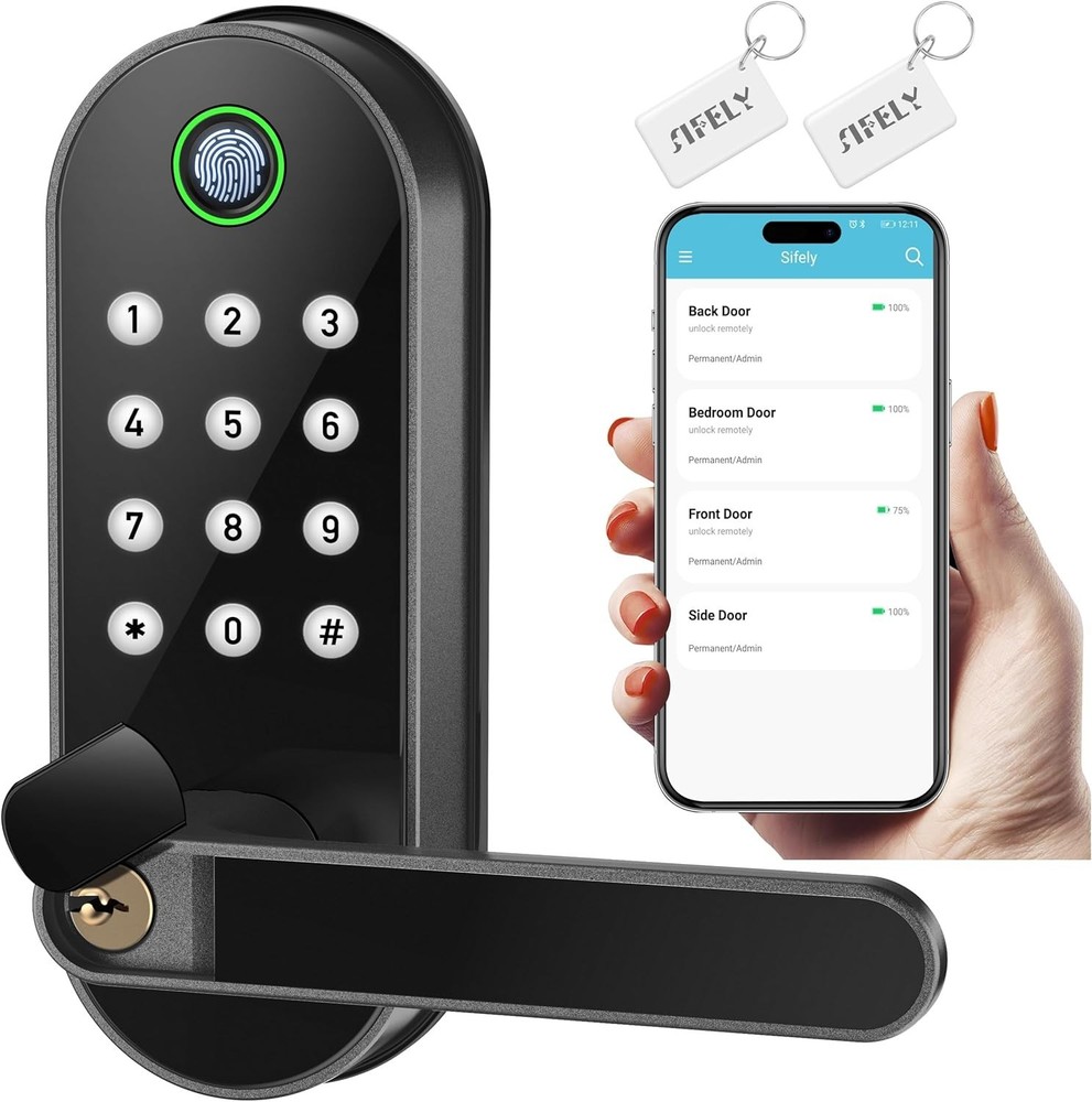 Bluetooth Keyless Entry Handle Lock for Rental Properties