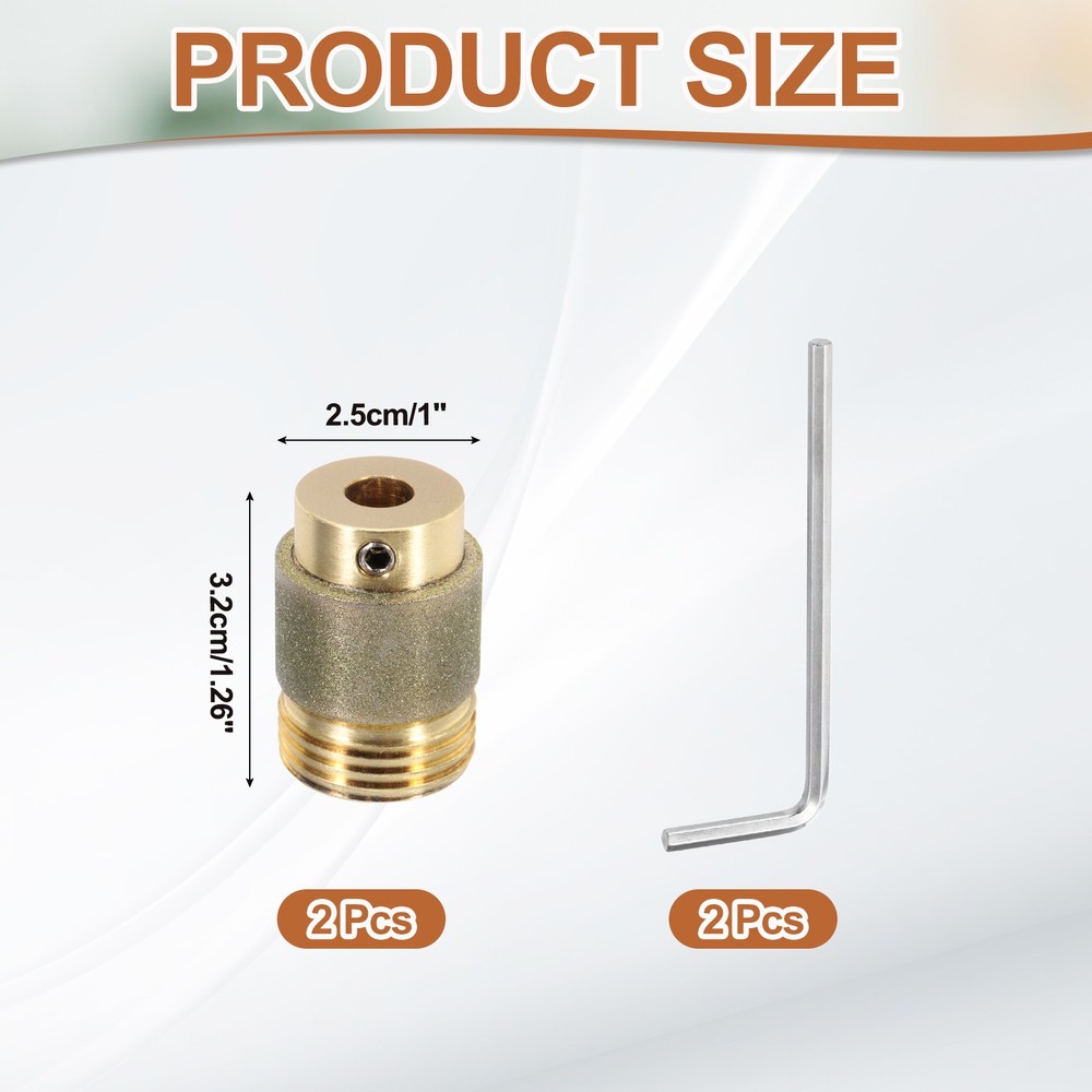 1 Inch 2 Pcs Diamond Grinder Bit Head Tools, Gold Tone MCBL1