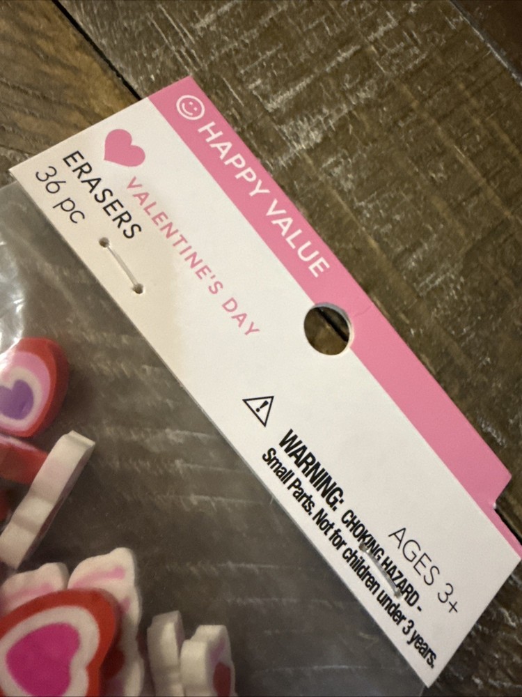 Happy Value Valentines Day Erasers 36 Count