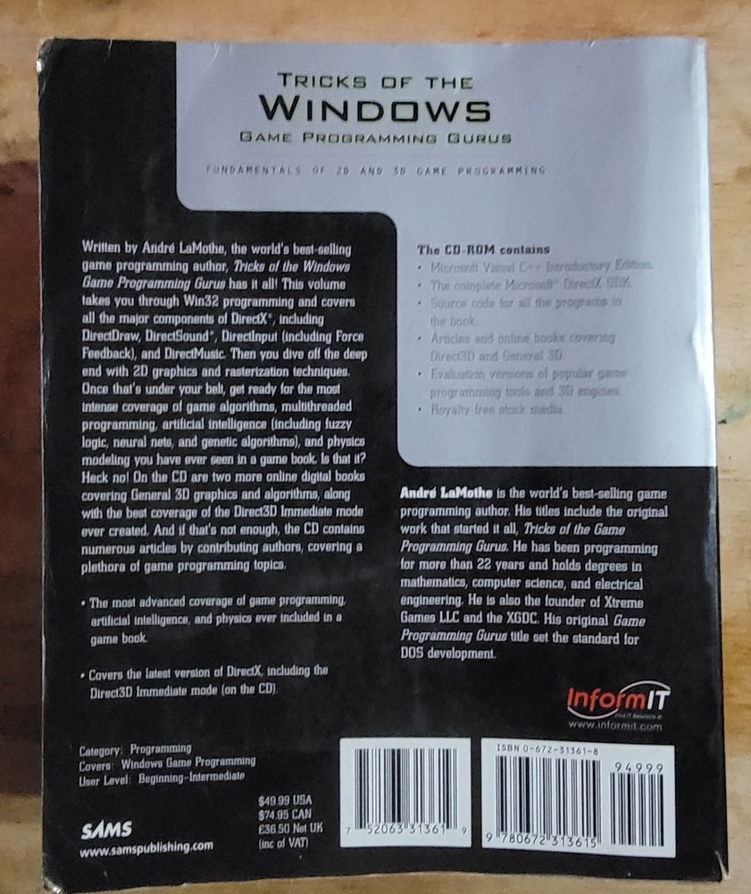 COMPLETE Tricks of the Windows Game Programming Gurus, 1st Ed W/ BOTH CDs