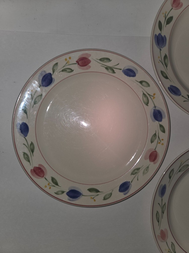 Pre Owned Set 3 NIKKO Table Mates Spring Tulips Dinner Plates