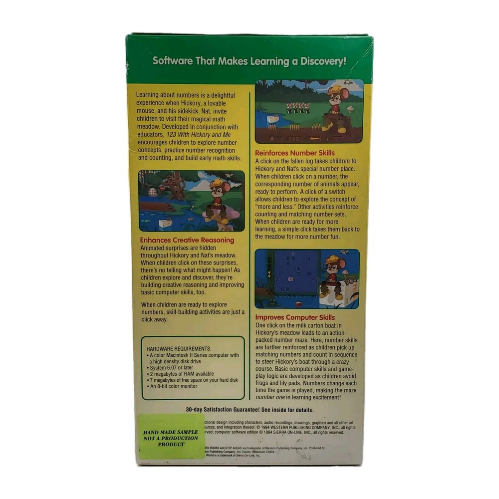 1994 Unopened 123 with Hickory and Me Macintosh Interactive Educational Software