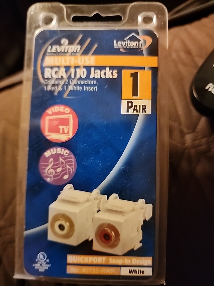 Leviton Multiuse RCA 110 Jacks Red And White Quick port