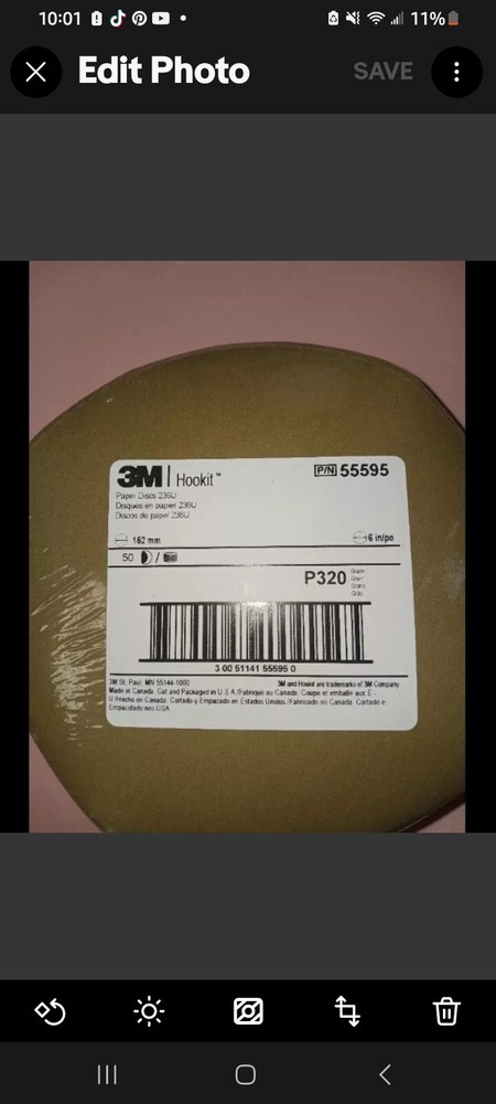 3M Hookit 236U Hook & Loop Disc 55595 - Aluminum Oxide - 6 in - P320
