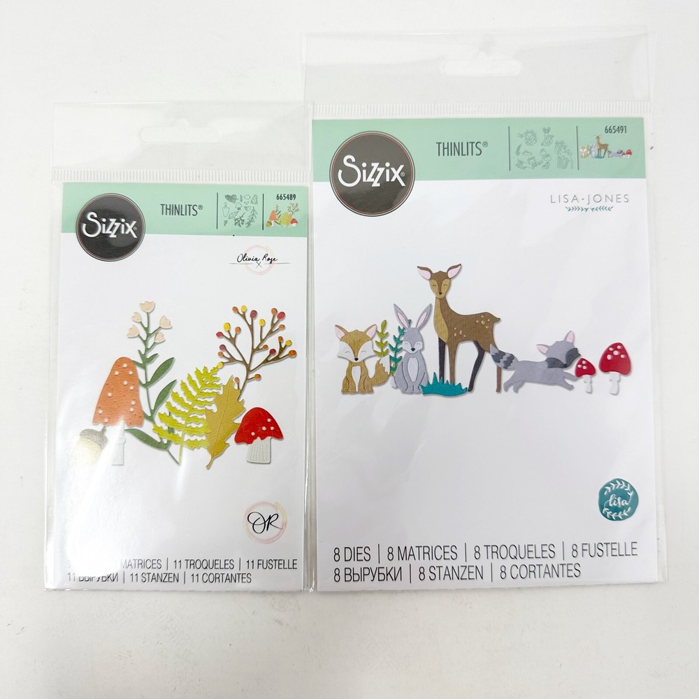 Sizzix Thinlits Christmas Winter Cutting Dies Woodland Critters Bundle NEW