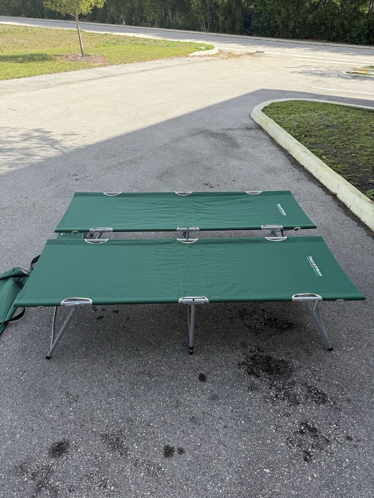 2 Field & Stream Aluminum Frame Cot, Camping Bed, Folding Cot With Bag