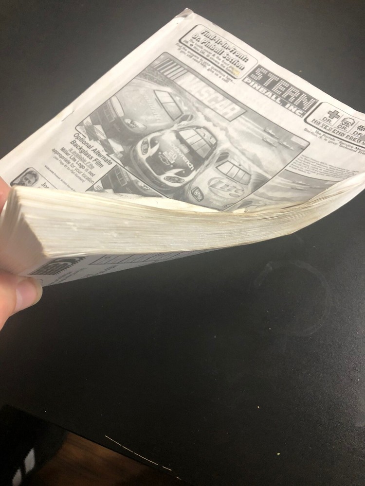 Nascar Pinball Service Manual Preowned