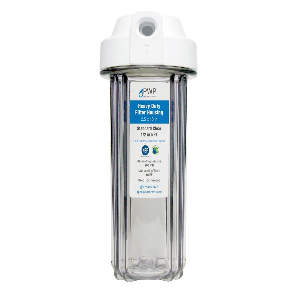 Clear RV Filter Housing with High Efficiency Activated Carbon Filter 2.5X10"