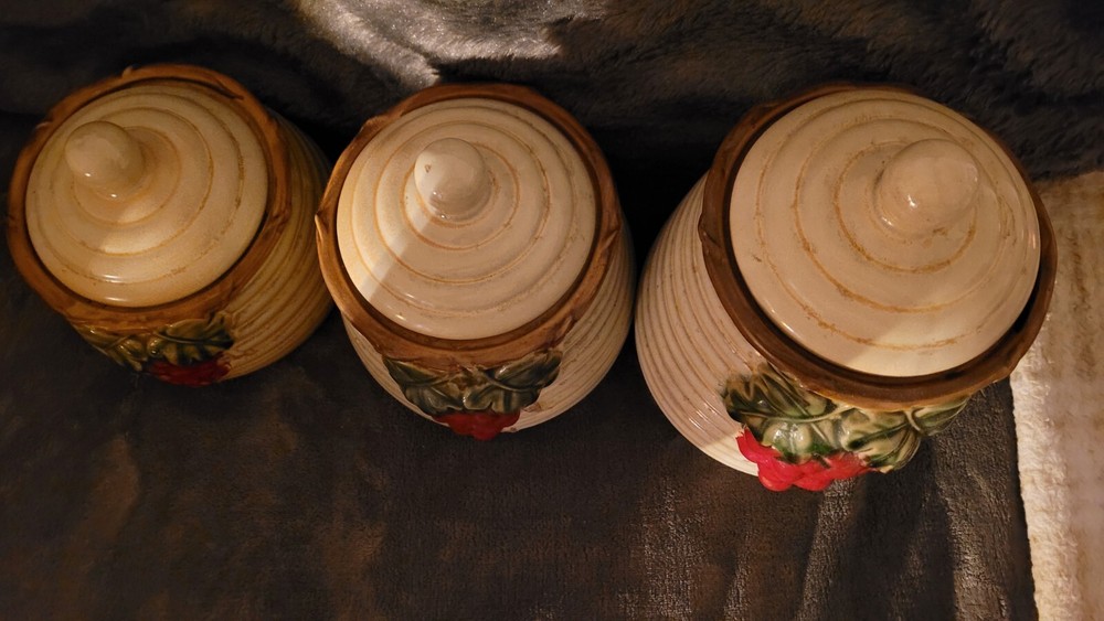 3 piece ceramic canister set