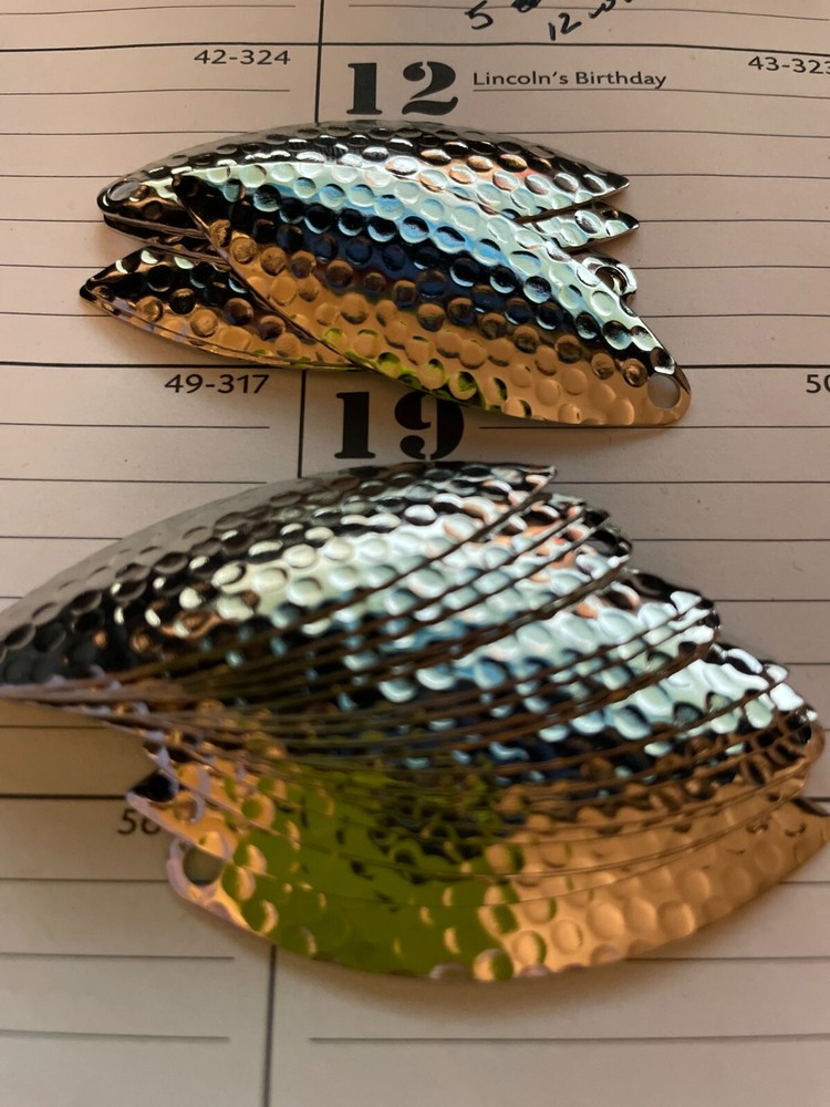 50 count Hammered Nickel in size 4.5 Willow Leaf  spinner blade spinnerbait