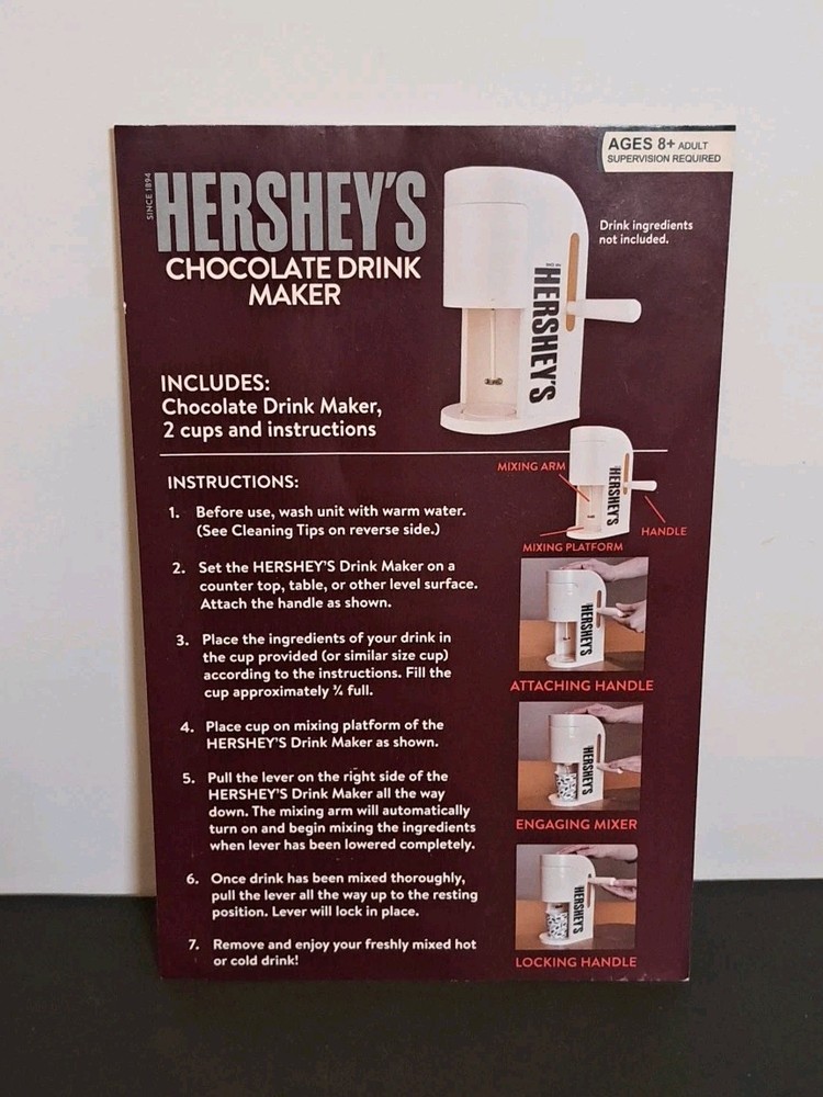 Hershey's Chocolate Drink Maker White New Open Box
