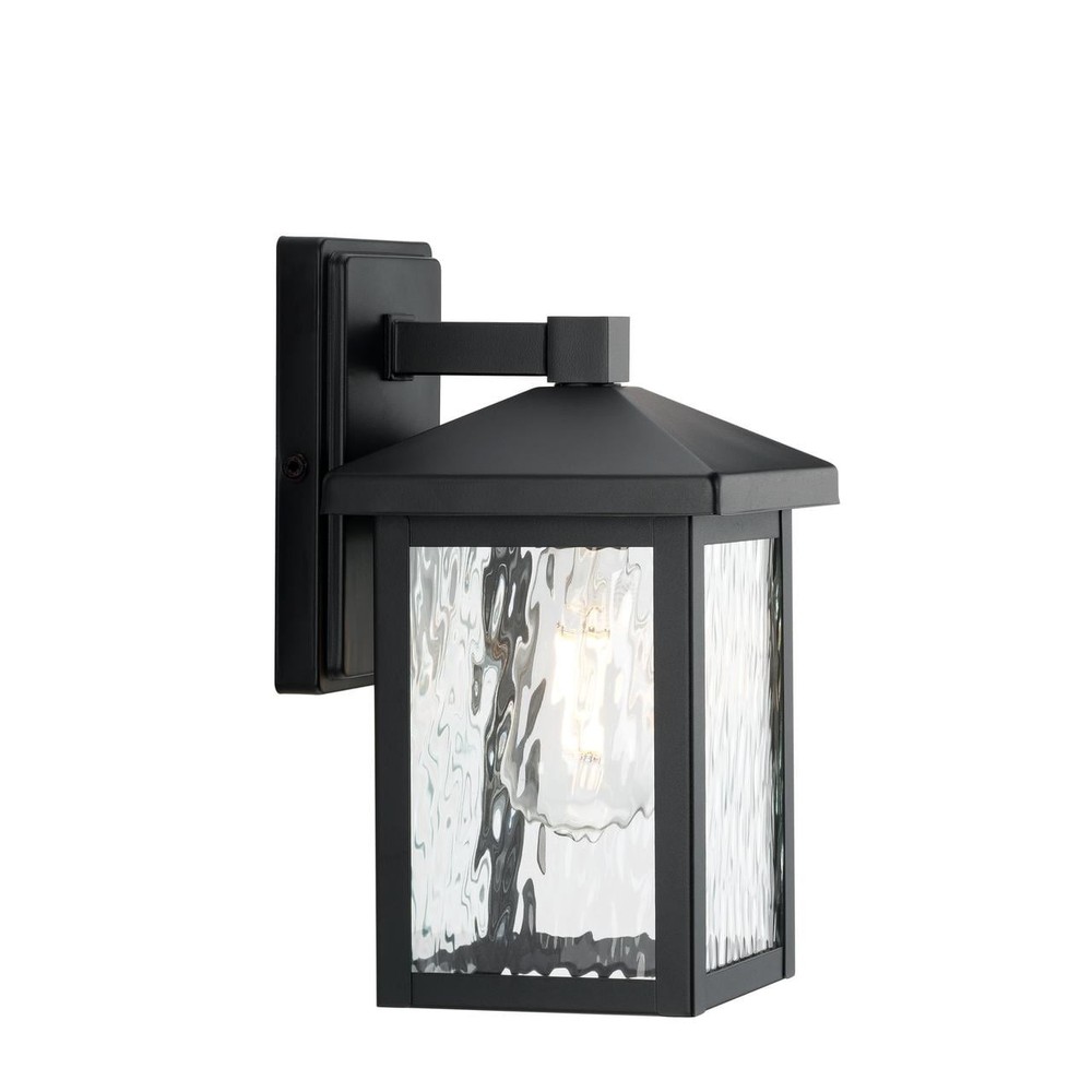 Matte Black Traditional One-Light Outdoor Wall Lantern
