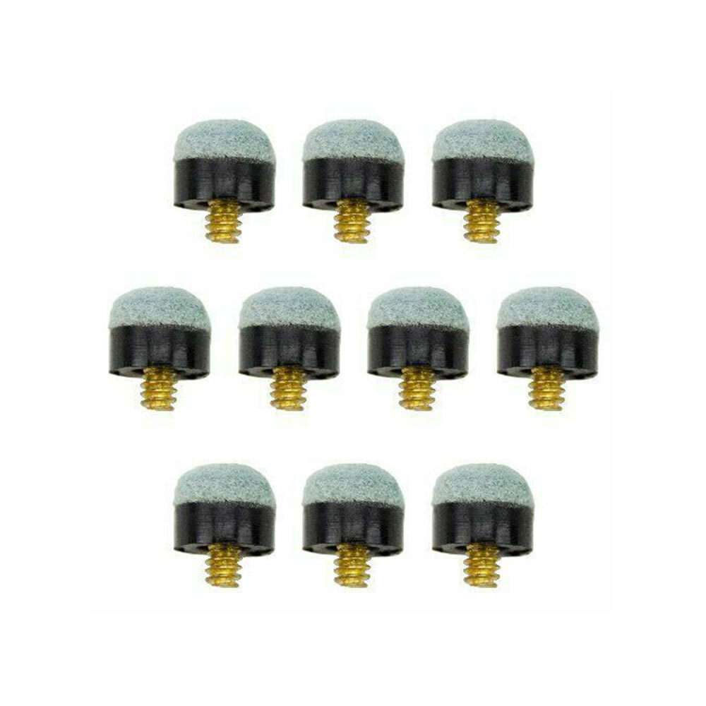 10pack Soft Grey Cue Tips Billiard Replacement Screw-On Tips Pool Cue Stick 13mm