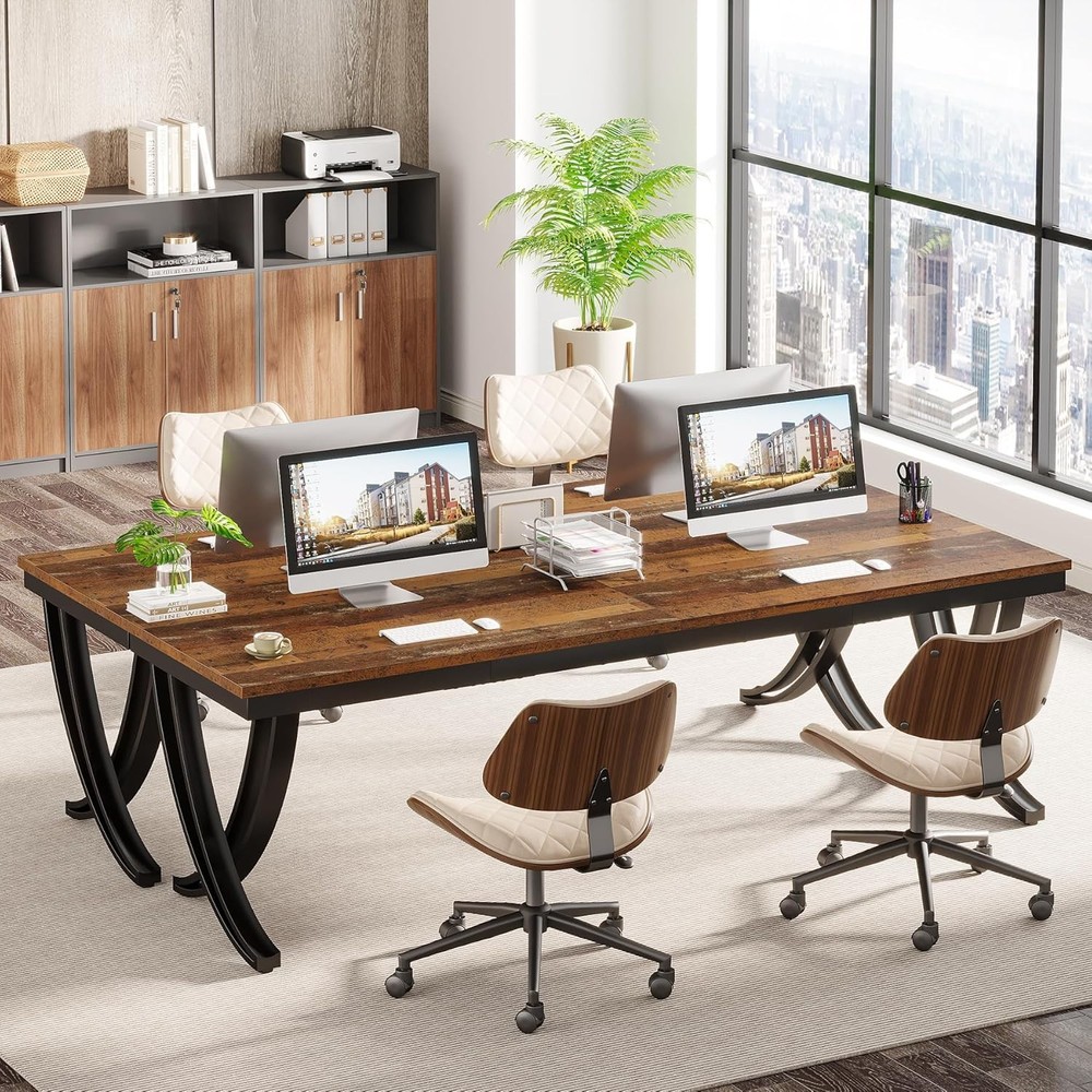 6.5ft Conference Table for 6-8 People 78'' Rectangular Seminar Table for Office