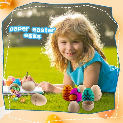 80 Pcs 3 Inch Paper Mache Easter Eggs Fillable DIY Easter Eggs Cardboard