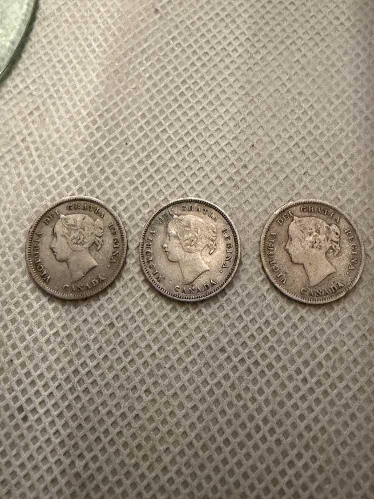 Canada Silver 5 Cents-1883,1900,1888