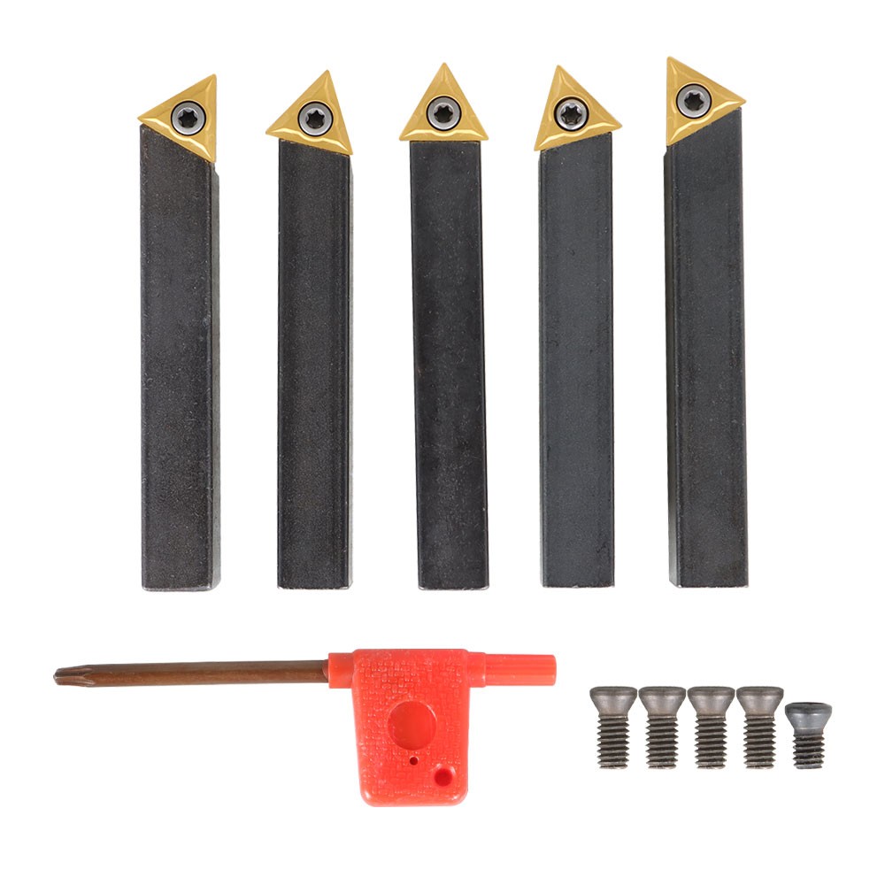 1/2" Indexable Carbide Insert Turning Tooling Bit 5Pack Holder Set For Lathe